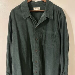 Madewell Forest Green Corduroy Shirt